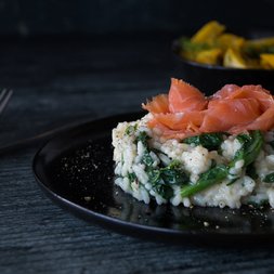 Prosecco-Risotto mit Rauchlachs