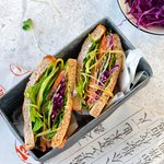 Rauchlachs-Sandwich mit Wasabi
